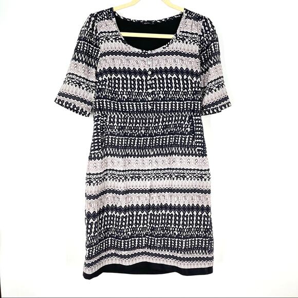 Arrow Mini Dress Gray Geometric Print Size Small Pockets - Picture 10 of 10